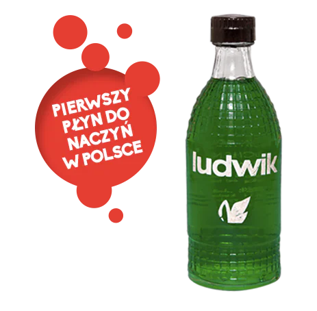 Pierwsza szklana butelka płynu Ludwik z 1964 roku