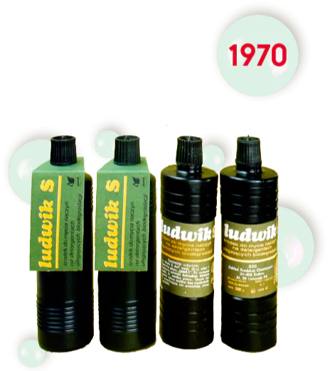 Butelka Ludwika 500 ml z etykietą papierową z początku lat 70.