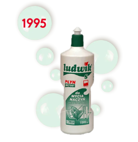 Butelka Ludwika z wielokolorowym nadrukiem z lat 90.