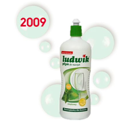 Ergonomiczna butelka Ludwika z nową etykietą z 2009 roku