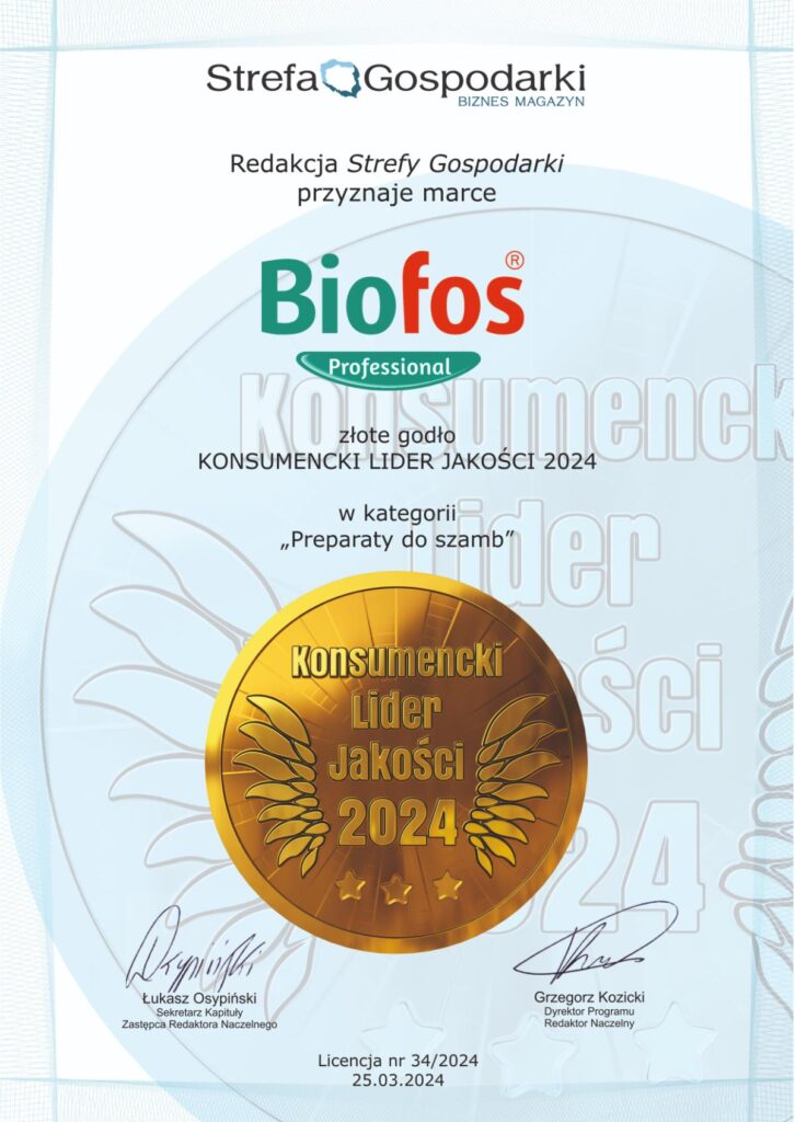 Certyfikat dla BIOFOS