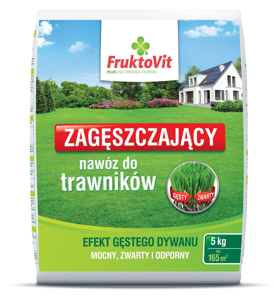 Fruktovit PLUS ZAGĘSZCZAJĄCY nawóz do trawników - worek 5 kg (1)