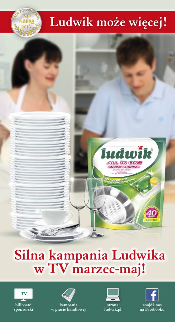 Reklama prasowa Ludwik Classic tabletki do zmywarek