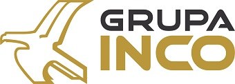 Logotyp GRUPA INCO w wersji grafitowo-złotej