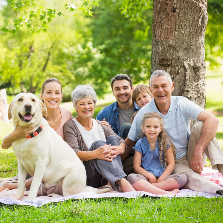 Family spending time together at home