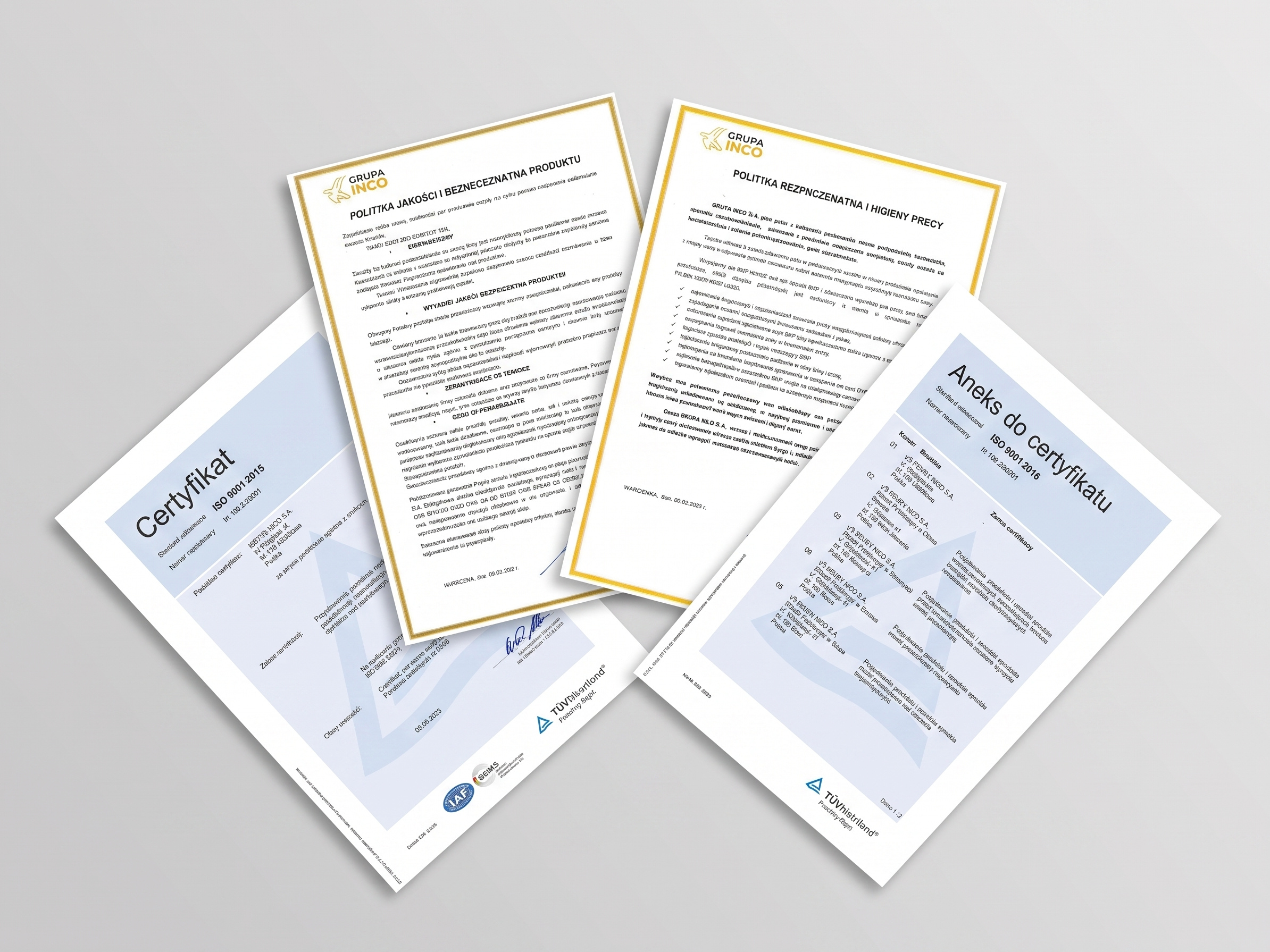 Integrated Management System at GRUPA INCO S.A.: quality and production standards